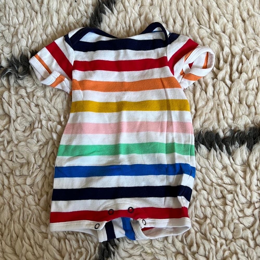 Primary rainbow onesie with shorts
